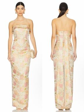 Katie May Elin Maxi Dress in Jacquard Champagne Garden Size XS NEW! With tags!